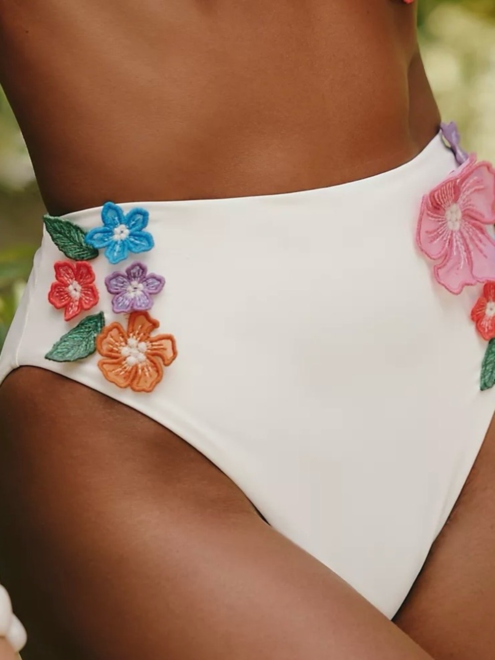 NWT! Maaji for Anthropologie bikini bottoms with fun floral appliqué!